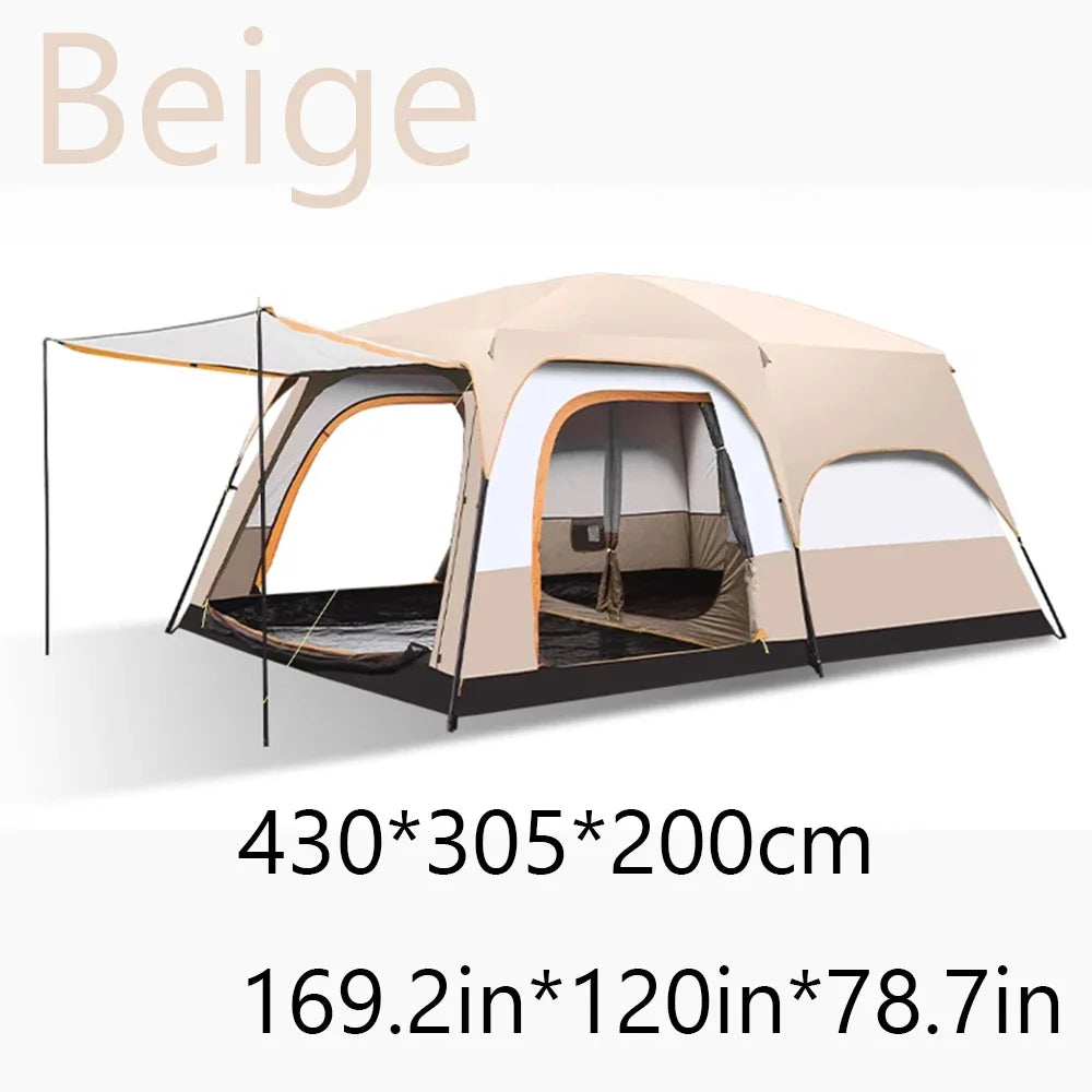 Large Family Tent 8-12 Person
Windproof with Sun Protection Mosquito Net,