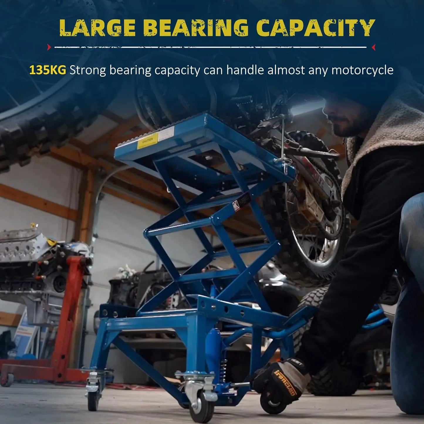300 lbs. Hydraulic Lift& Non-Slip