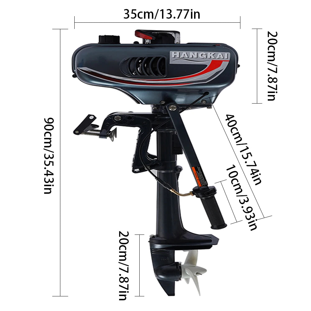 Portable 3.5HP Gasoline Outboard Motor with Adjustable Tilt