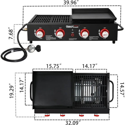 GD4002T 4-Burner Tailgater Grill and Griddle Combo