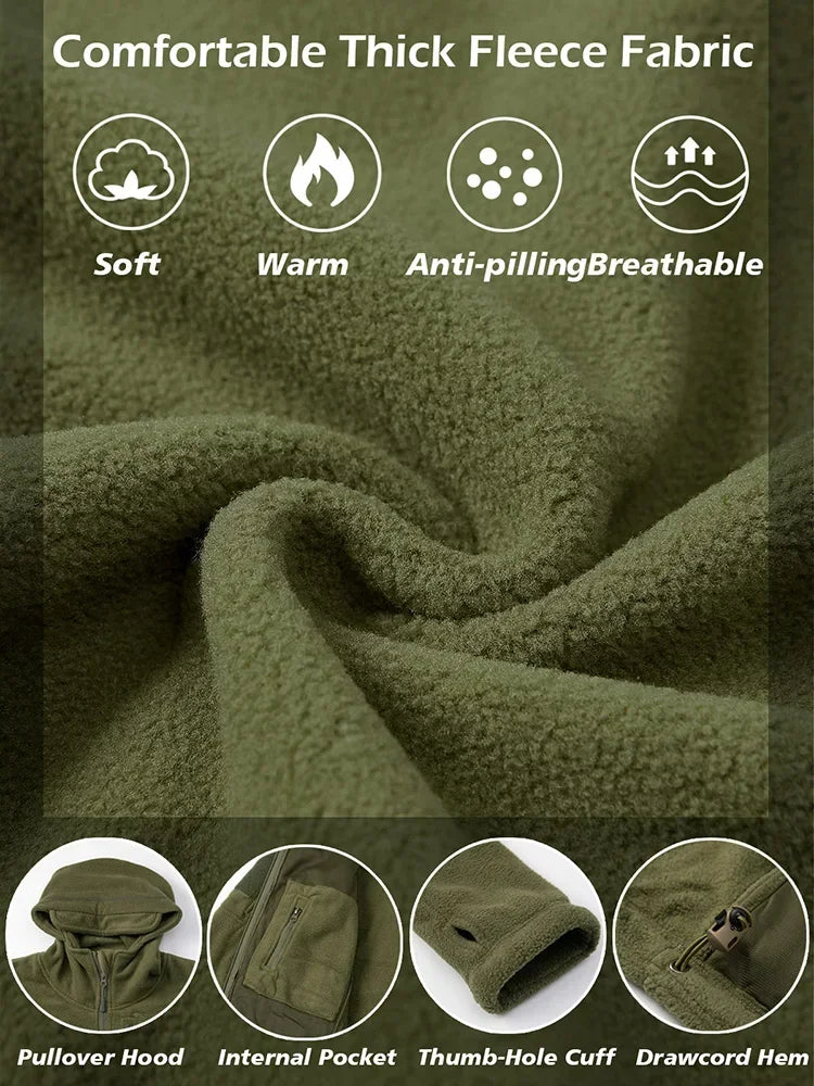 Men's Hunting Fleece Jacket Multi Pockets