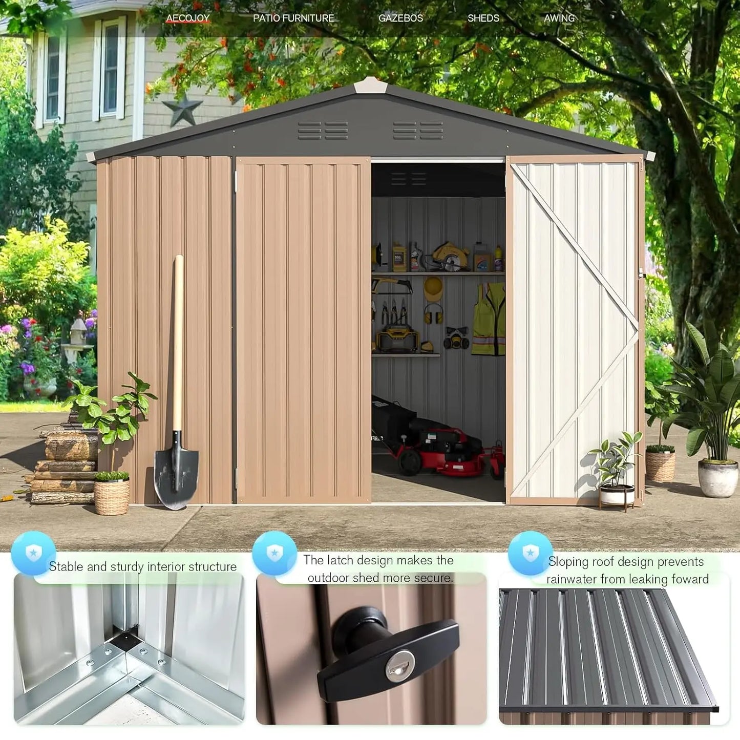 8x6 Storage Shed Backyard Patio Customized