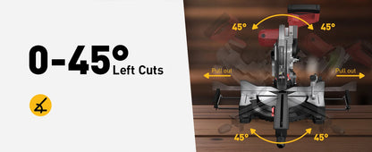 Sliding Compound Miter Saw 10/12 Inch Single/Dual-Bevel , 5000/3800RPM,