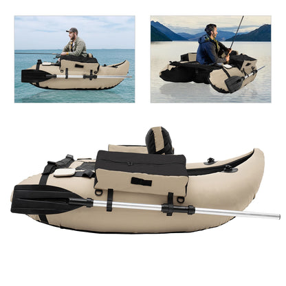 Inflatable Fishing Boat Portable Backrest Ocean/River