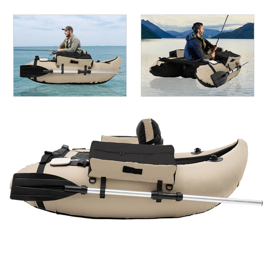 Inflatable Fishing Boat Portable Backrest Ocean/River