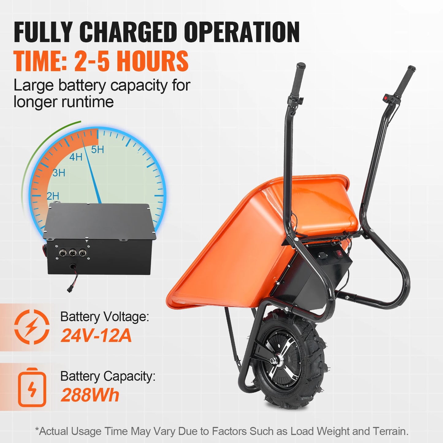 Electric Wheelbarrow Utility Garden Dump Cart