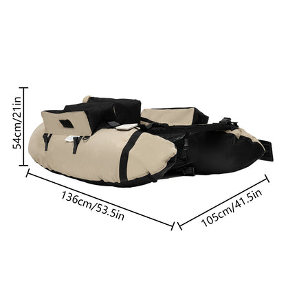 Inflatable Fishing Boat Portable Backrest Ocean/River