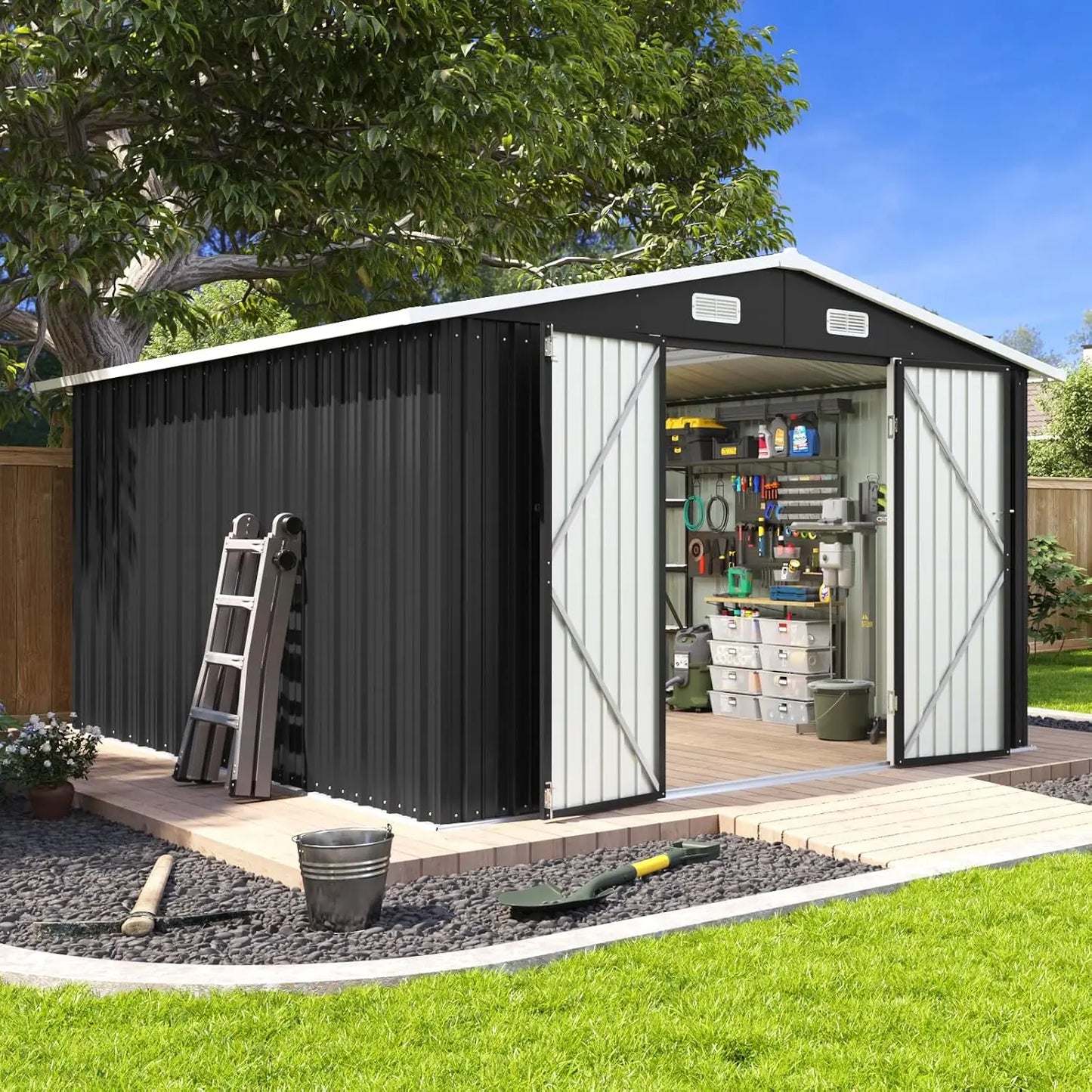 10x12FT Outdoor Storage Shed Backyard Patio