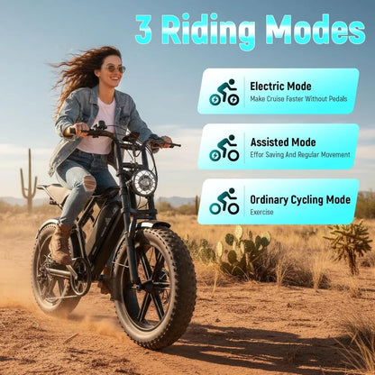 Electric Bike, 1500W Peak Motor, 28 MPH, 48V