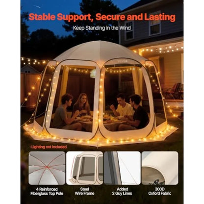 12 x 11 ft Pop up Screen House Tent 10-12 Person, Quick Set-Up





 Quick Setup