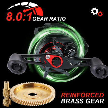 Baitcasting Fishing Rod and Reel Combo, 6'/7' Smooth Casting