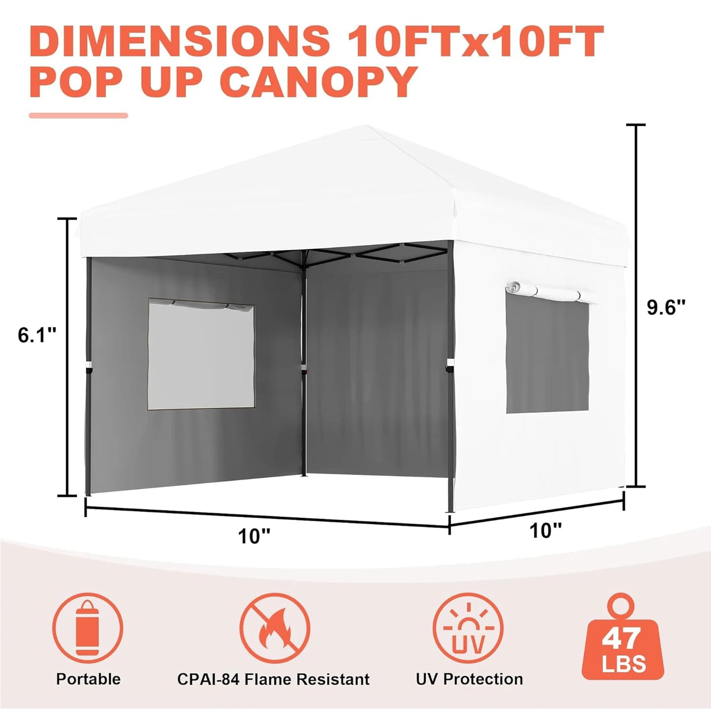 10'x10' Pop Up Canopy Sunshade Party Events