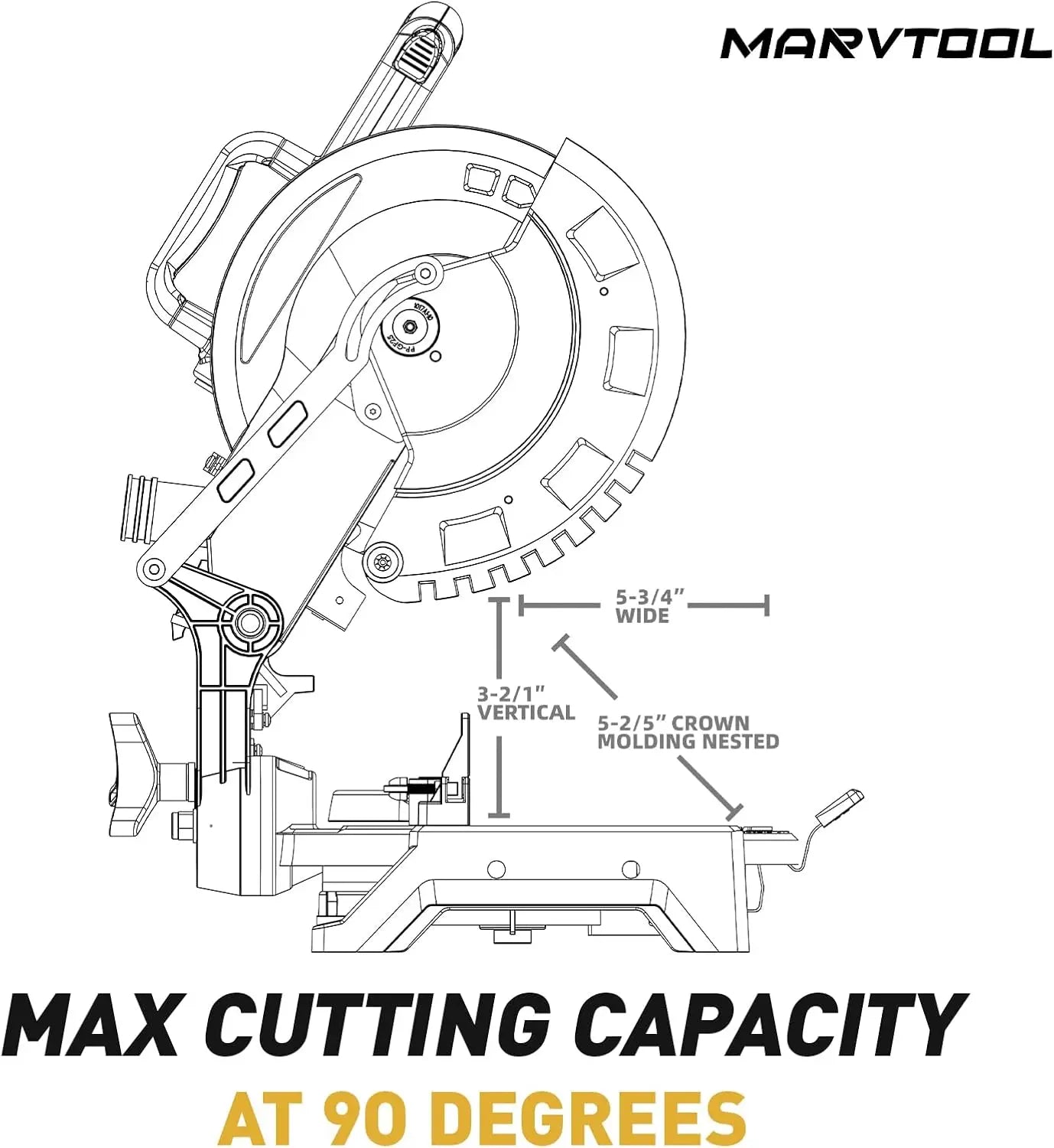 Compound Miter Saw Left Miter Single Bevel, Metal .Plastic, Wood