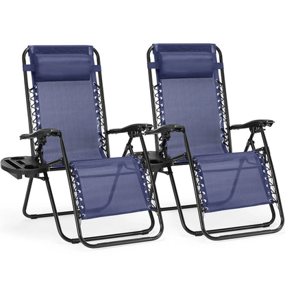 Gravity Set of 2 Portable Recliner Camping