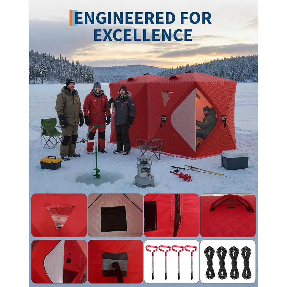 Fishing Shelter, Pop Up Thermal Insulated 1-8 Persons