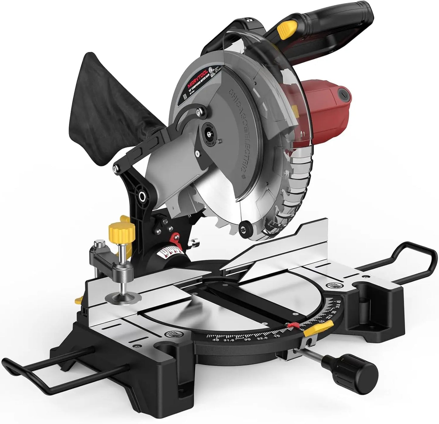 Compound Miter Saw Left Miter Single Bevel, Metal .Plastic, Wood