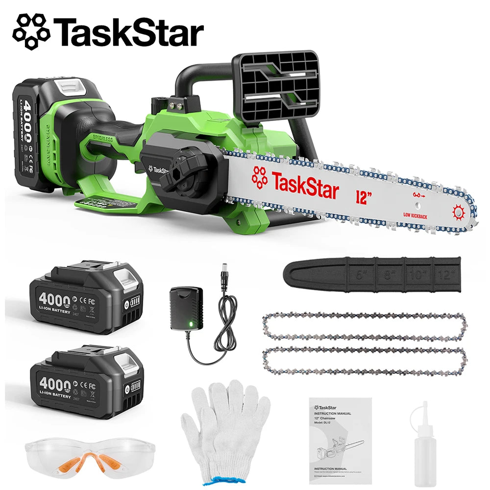 Task Star Brushless 12" Electric Chainsaw 18v