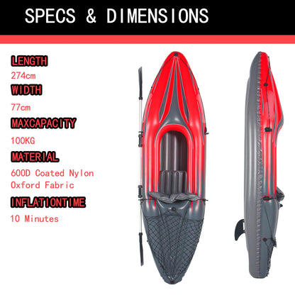 Inflatable Kayak Fishing Boat with Paddles,