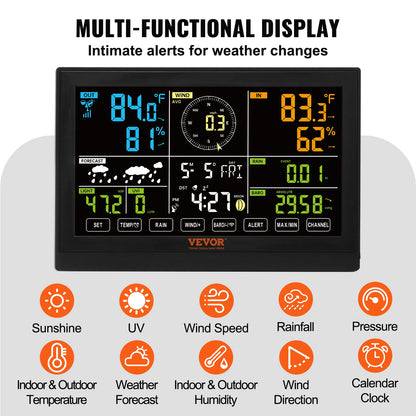 7-in-1 Wireless Weather Station 7.5in Large Color Display