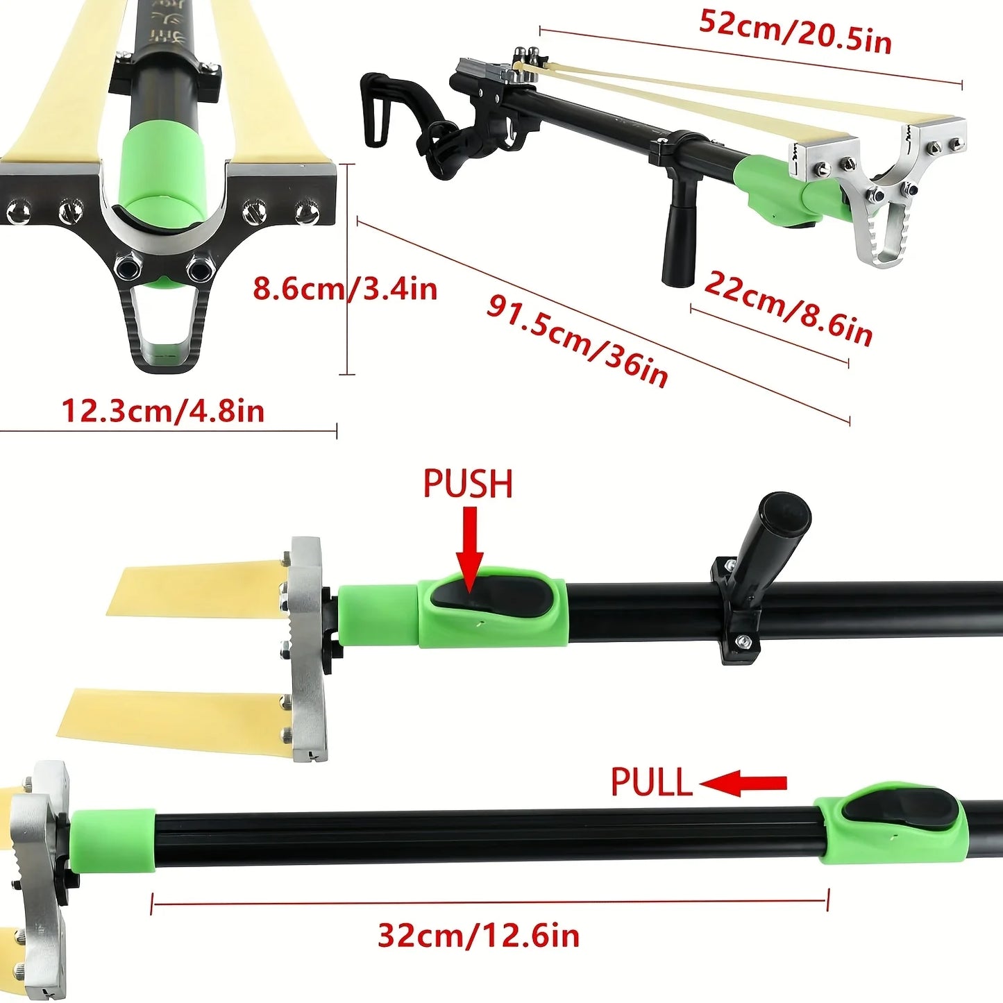 Slingshot Set, Includes 2 Rubber Bands and 50 Pellets