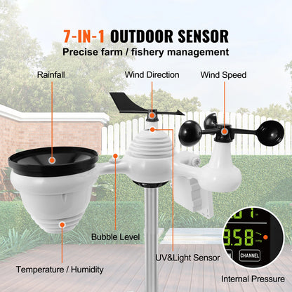 7-in-1 Wi-Fi Weather Station Color Display