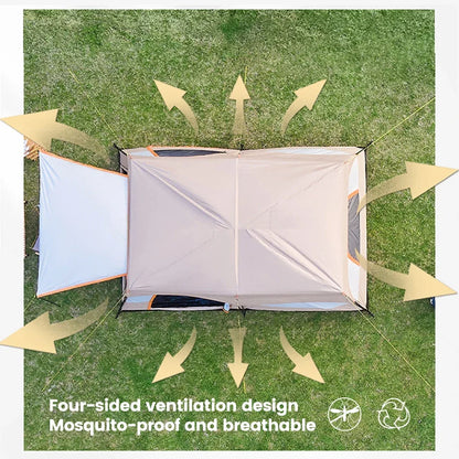 Large Family Tent 8-12 Person 
 Windproof with Sun Protection Mosquito Net,