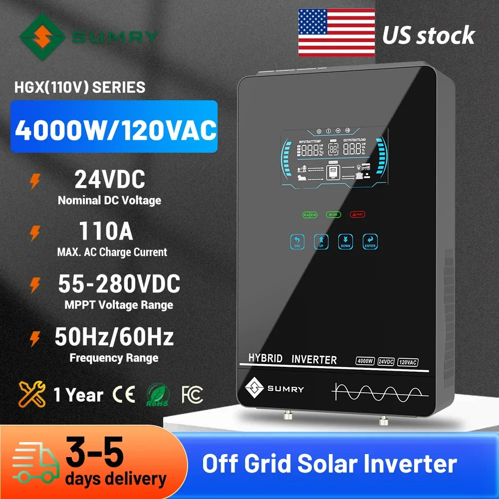 grid solar inverter 4000w 110vac