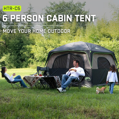 6-Person Waterproof Tent With Rainfly, Family Cabin 





 with Rainfly, Easy Setup Family Cabin Tent for Outdoor Adventures