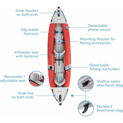 Inflatable Kayak 86 Inch Deluxe Paddles 2 Person