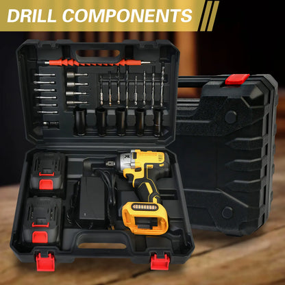 1/2" Cordless Impact Wrench 20V Batteries Charger