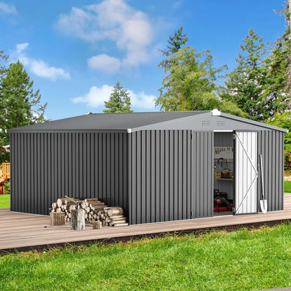 12x14 Outdoor Storage Shed Sliding Door Backyard
