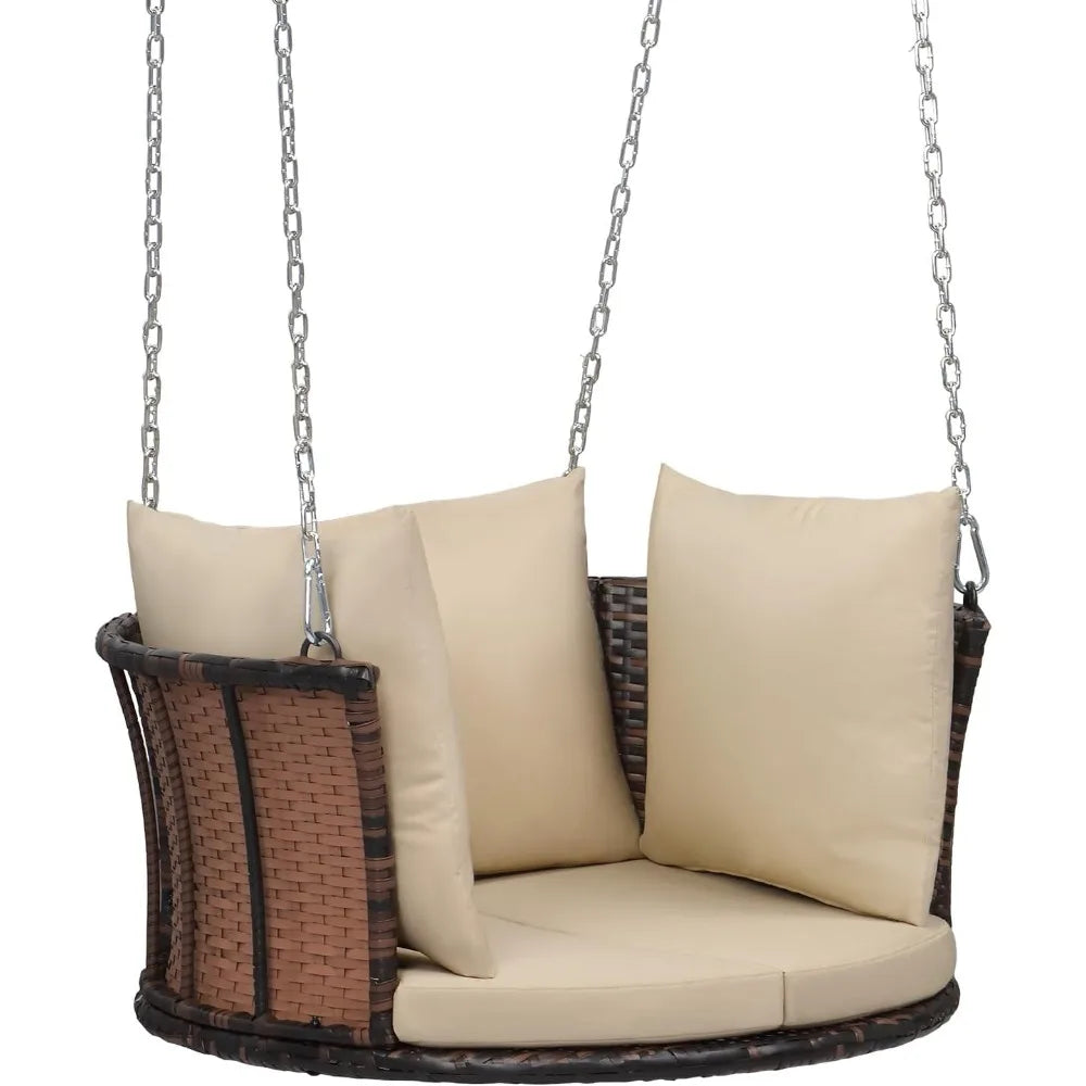 1-Person Porch Swing Outdoor Cushions & Adjustable Chains