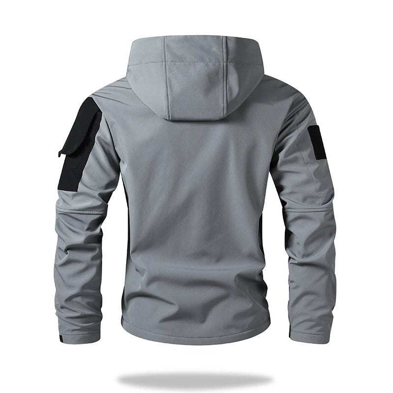 Men's hooded tactical jacket 
 hiking camping and fishing