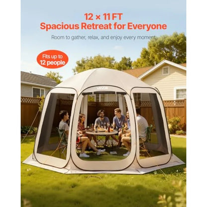 12 x 11 ft Pop up Screen House Tent 10-12 Person, Quick Set-Up





 Quick Setup