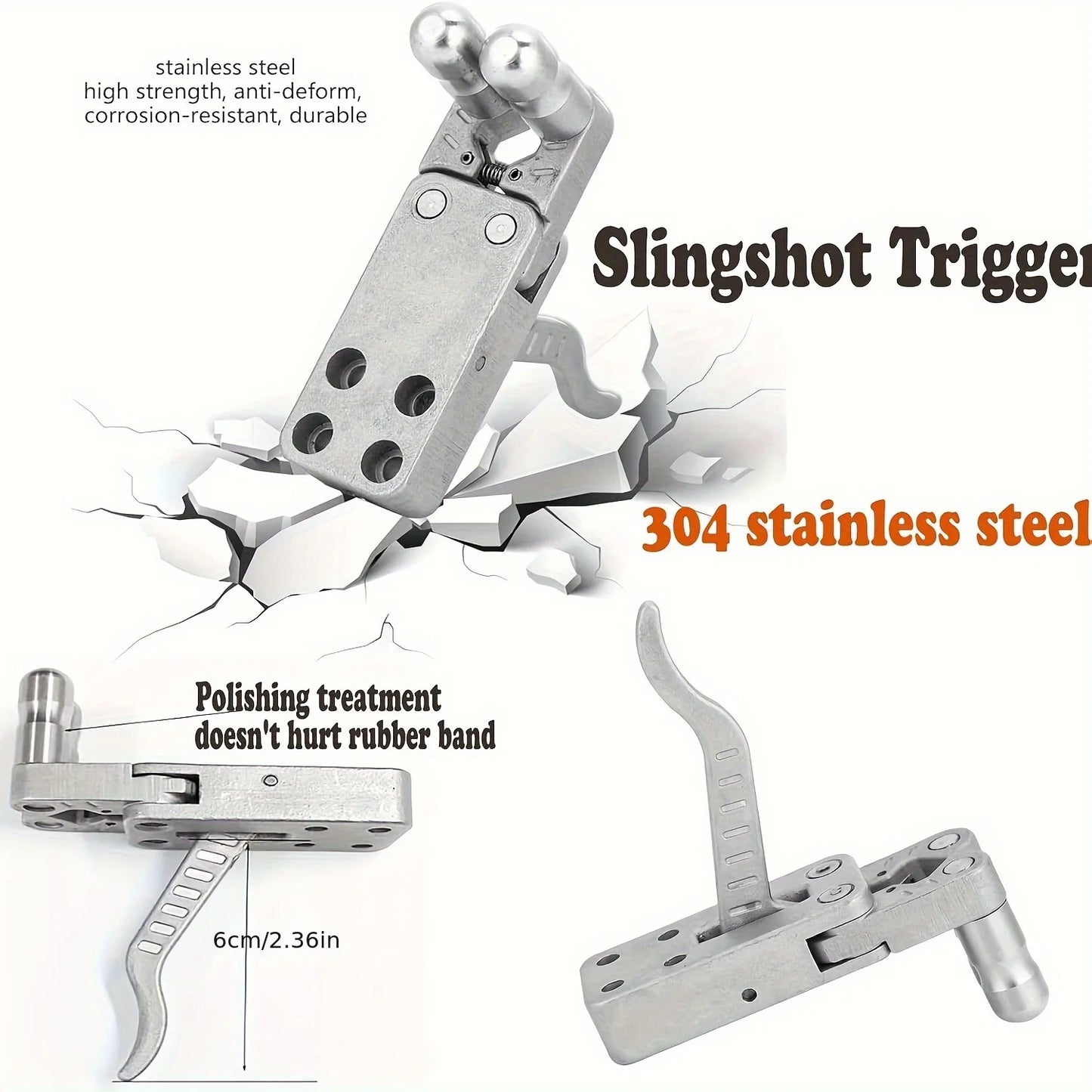 Slingshot Set, Includes 2 Rubber Bands and 50 Pellets