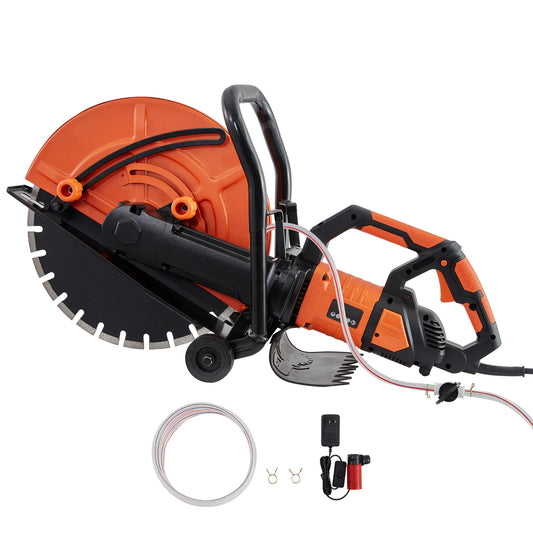 Electric Concrete Saw 15A Motor Adjustable Cutting Depth with Wet Disk Saw