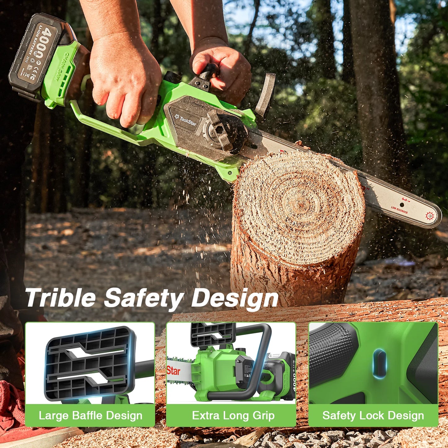 Task Star Brushless 12" Electric Chainsaw 18v