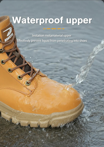 Men's Puncture-Proof Steel Toe Safety Boots Mechanics & Construction