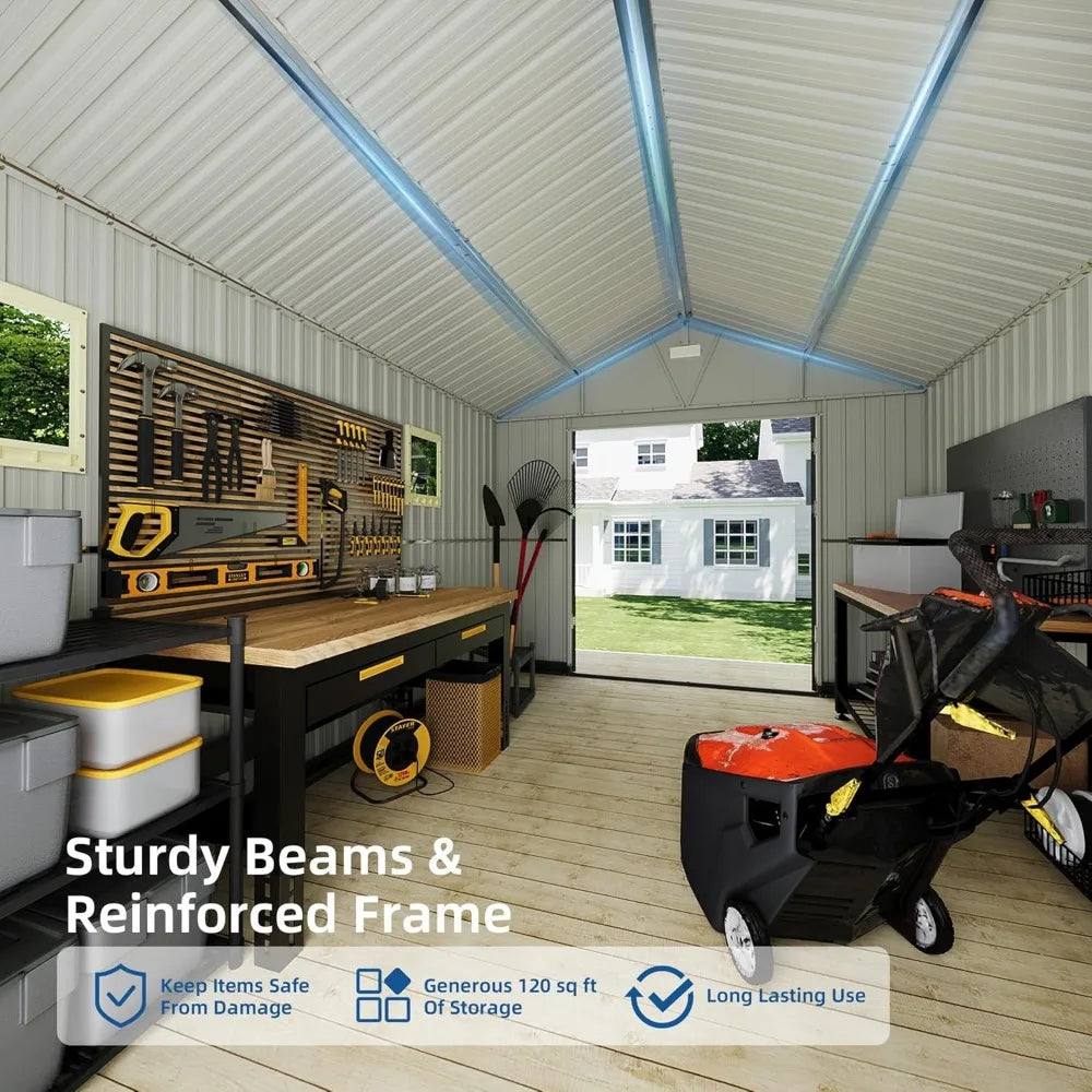 10x12FT Outdoor Storage Shed
 Backyard, Patio and Lawn