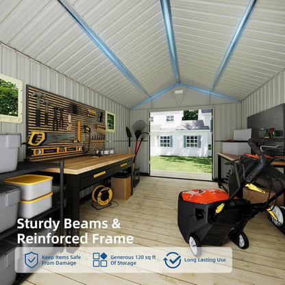 10x12FT Outdoor Storage Shed
 Backyard, Patio and Lawn