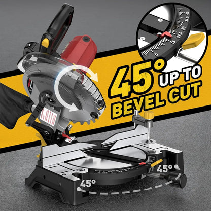 Compound Miter Saw Left Miter Single Bevel, Metal .Plastic, Wood