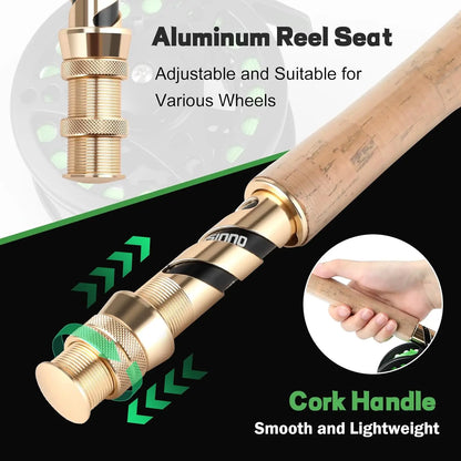 4-Piece Graphite Fly fishing Rod and Reel combo With Bag