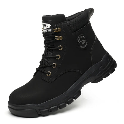 Men's Puncture-Proof Steel Toe Safety Boots Mechanics & Construction