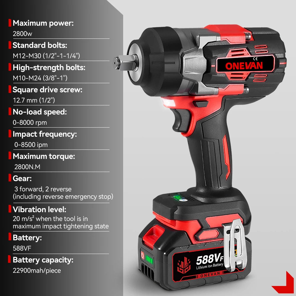 Brushless Electric Impact Wrench 
 Car Repair Screwdriver Drill Power Tool For Makita Battery Pin