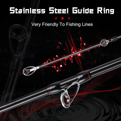 Baitcasting Fishing Rod and Reel Combo, 6'/7' Smooth Casting