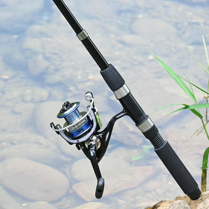 6.9ft Telescopic Fishing Rod and Reel Combo with Bag for Bass Saltwater Freshwater