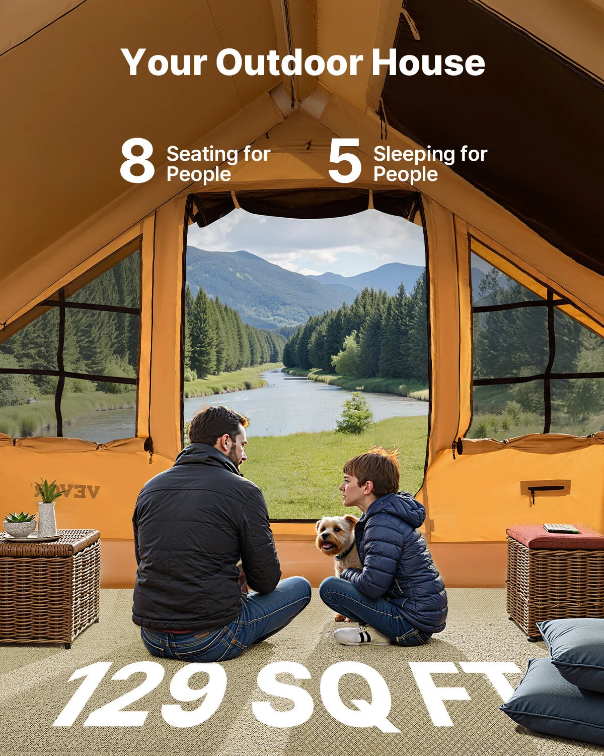 Inflatable Tent for Camping Easy Setup Blow up