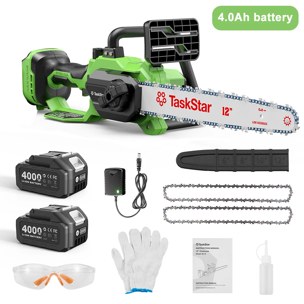 Task Star Brushless 12" Electric Chainsaw 18v