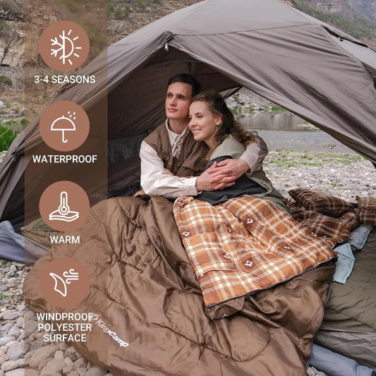 double sleeping bag queen size waterproof
