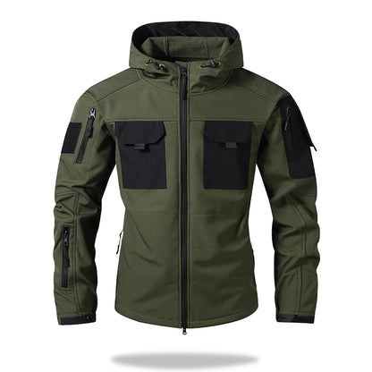 Men's hooded tactical jacket 
 hiking camping and fishing